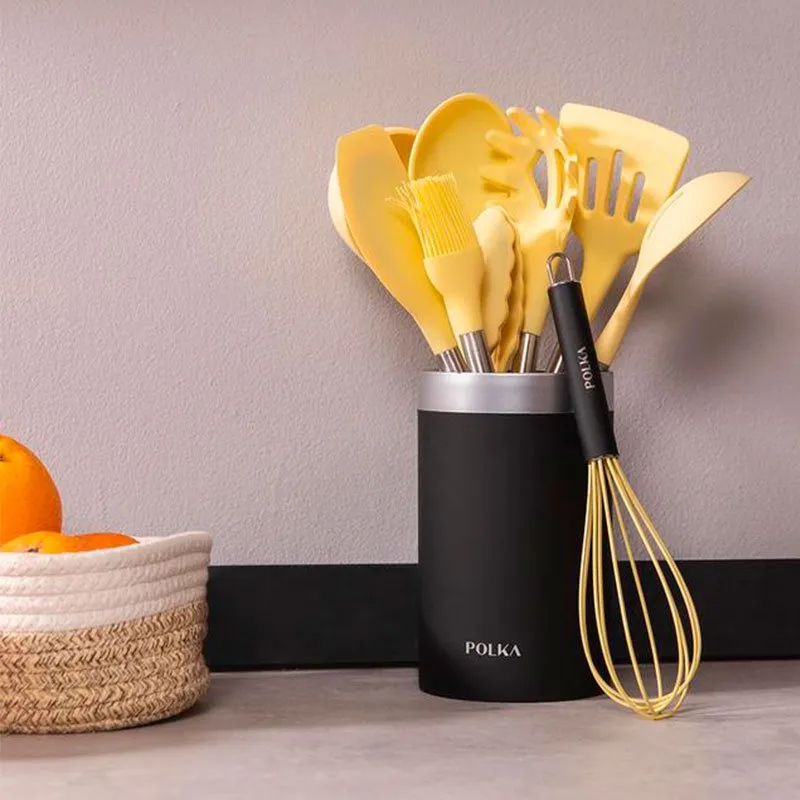 Set de 9 utensilios de cocina Cecotec Polka con Estuche de Almacenamiento