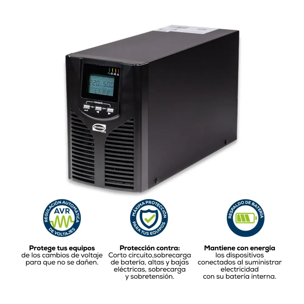UPS EVANS E1KVA/S900W - UPSEV1KVA AA - 24 Unidades