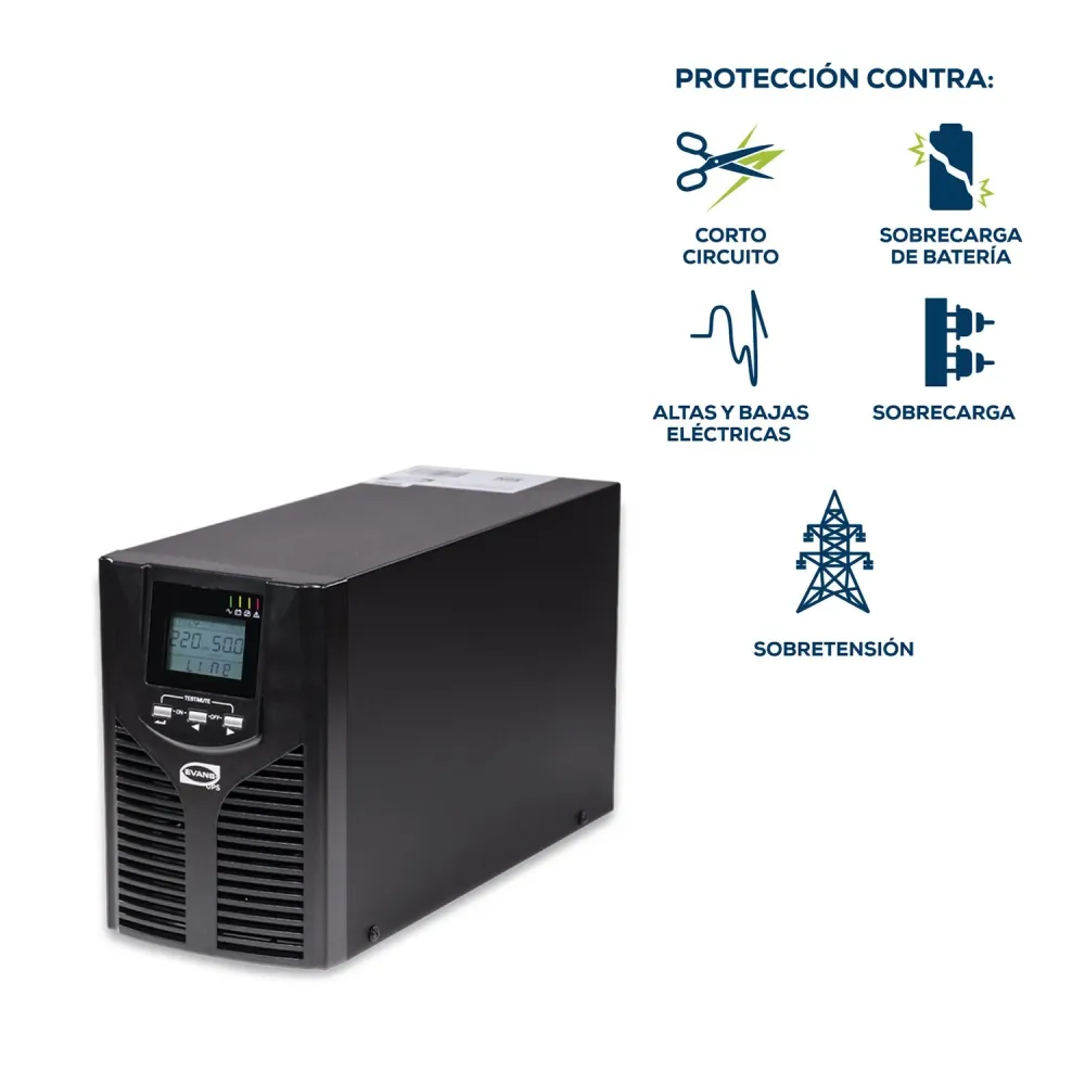 UPS EVANS E1KVA/S900W - UPSEV1KVA AA - 24 Unidades