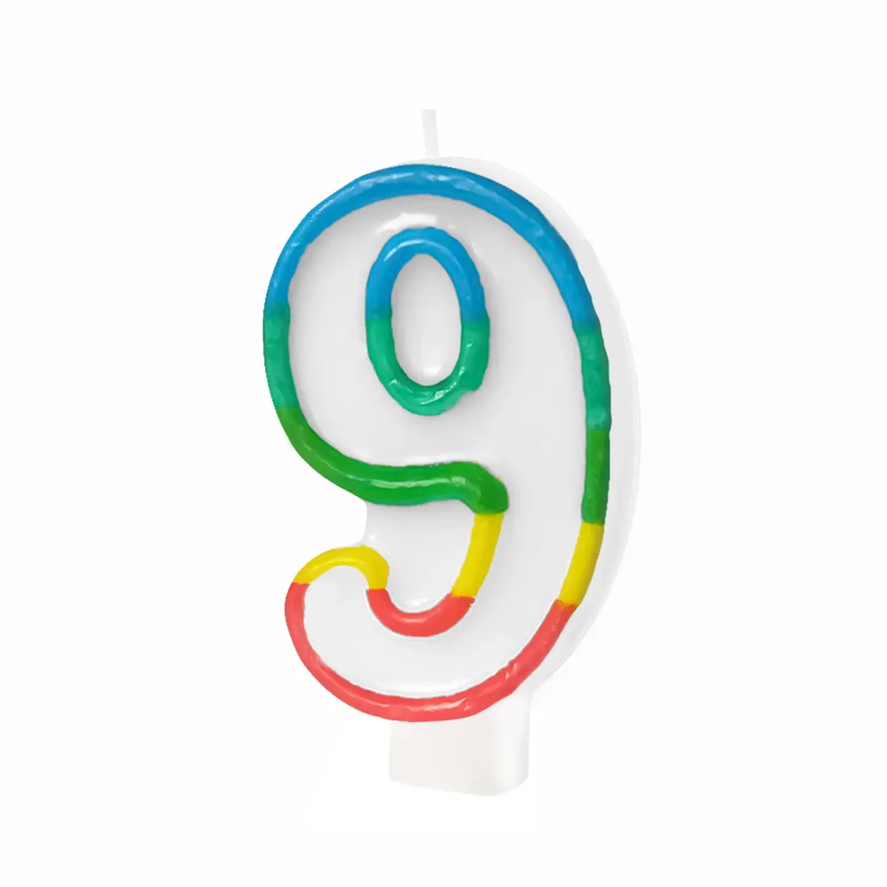 Vela numero 9 arcoiris Listas para Usar