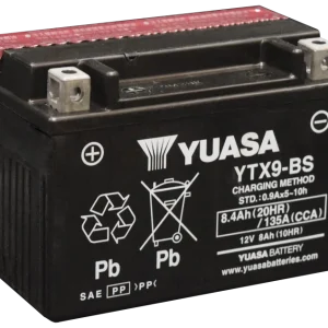 Yuasa YTX9-BS Maintenance Free AGM 12-Volt Battery w/Bottle Listas para Usar