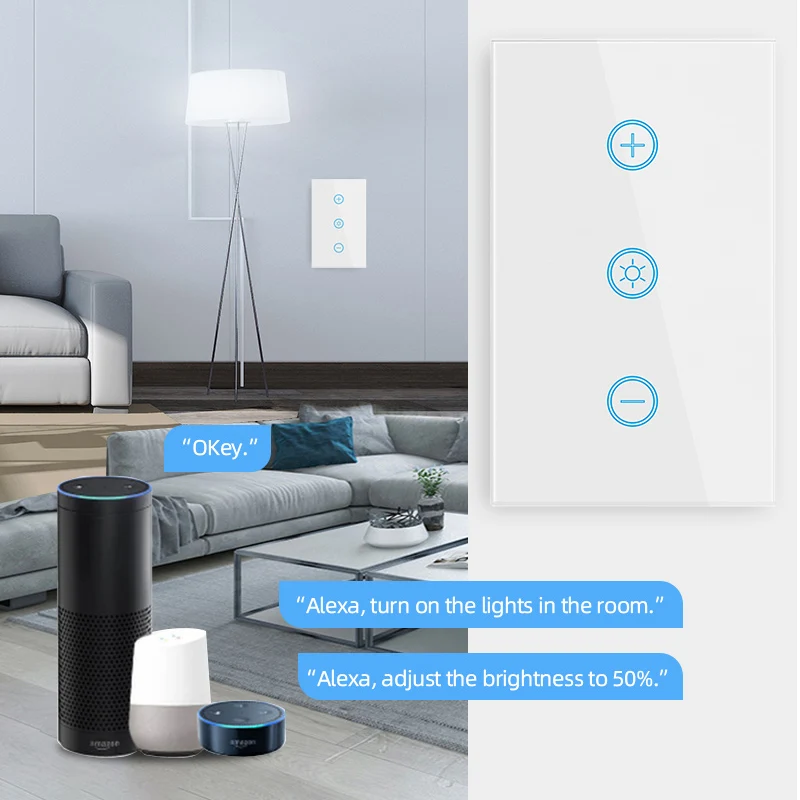 Zigbee Con app Dimmer Switch US Standard Works Alexa Google Home Tuya Smart Life