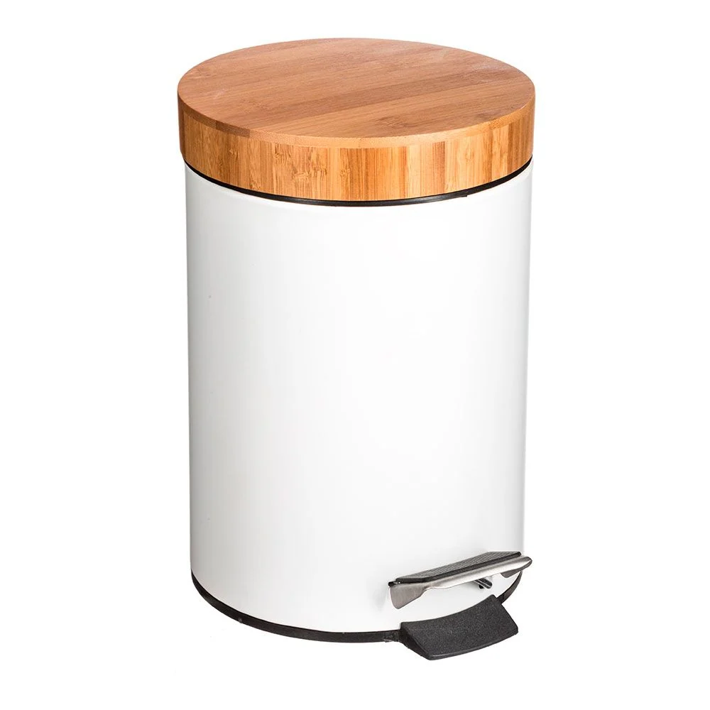 PAPELERA PEDAL BAMBU-BLANCO 3 l 5FIVE