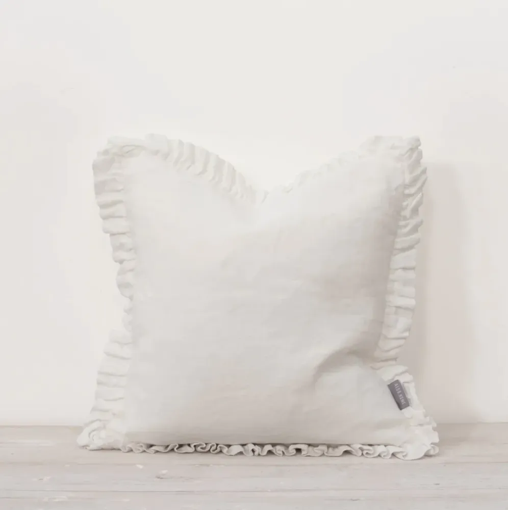 Also Home - Oli De lino Cushion - White