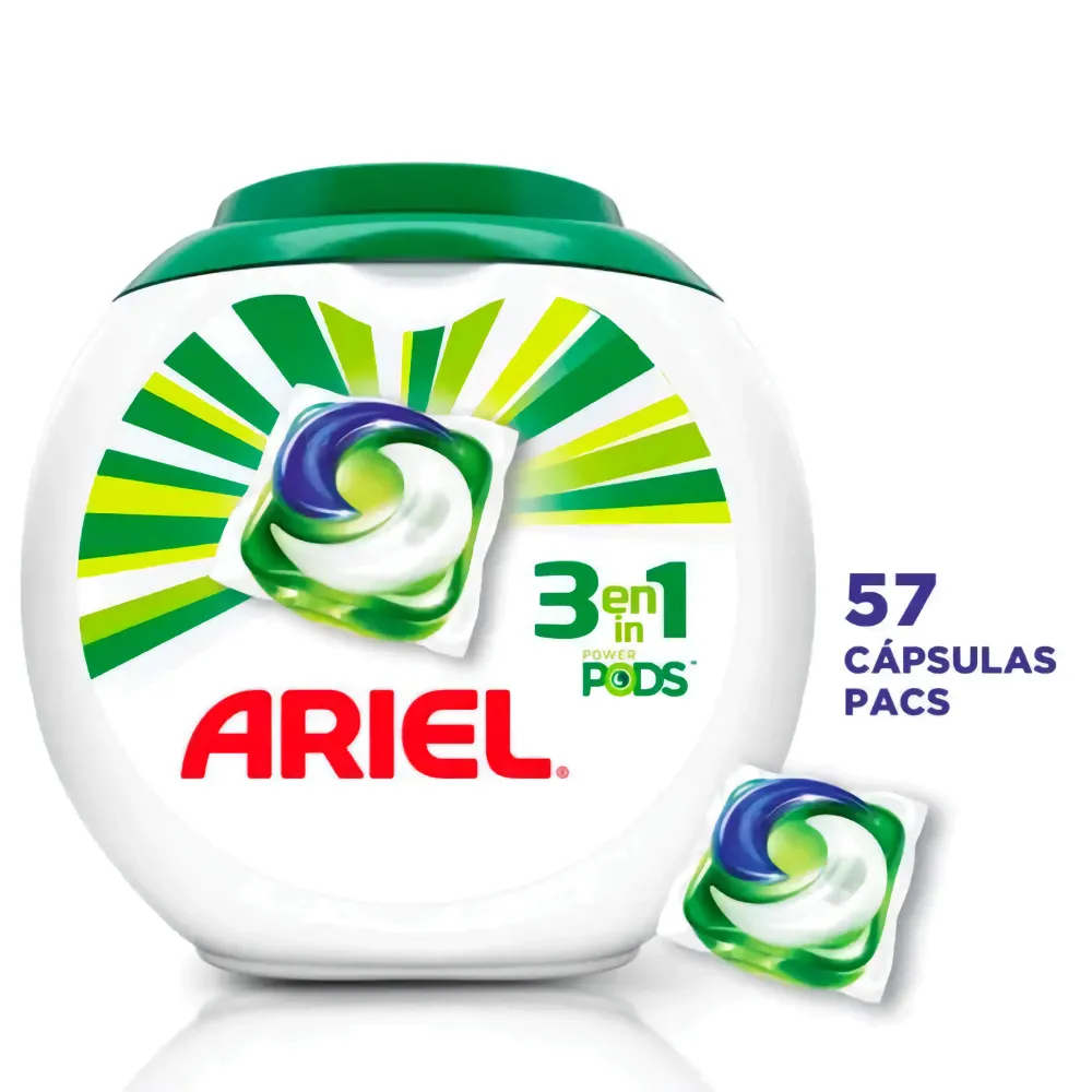 Detergente Cápsulas Ariel Pods 57 Un