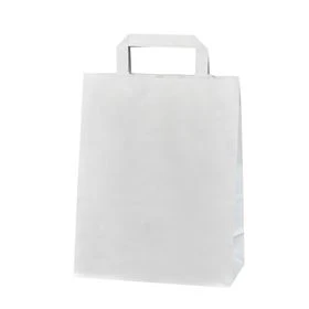 BOLSA DE PAPEL HORECA POLEN CON ASA BLANCA 22CM X 11CM X 28CM 25 UN