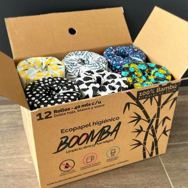 Papel Higénico Bambú 12 Rollos Boomba