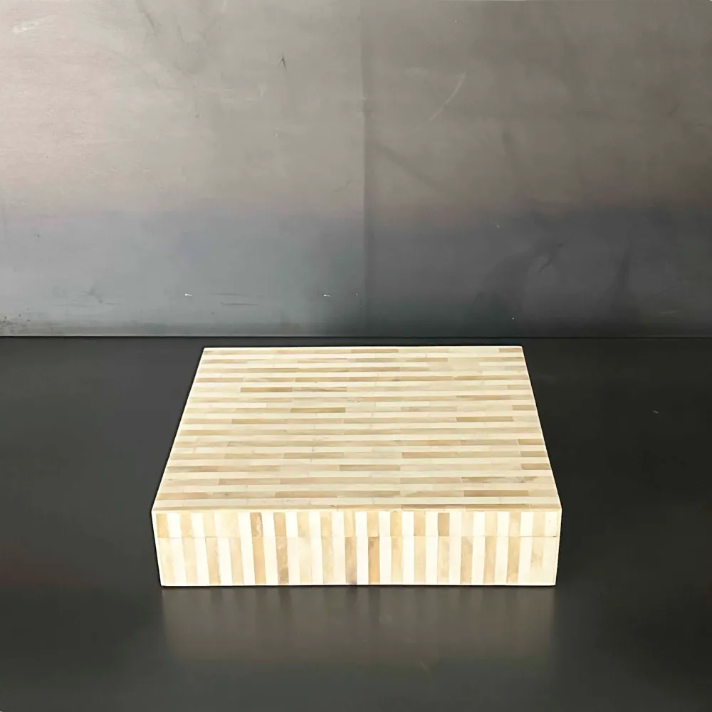 CAJA HUESO RAYAS MARFIL BEIGE EUBID009