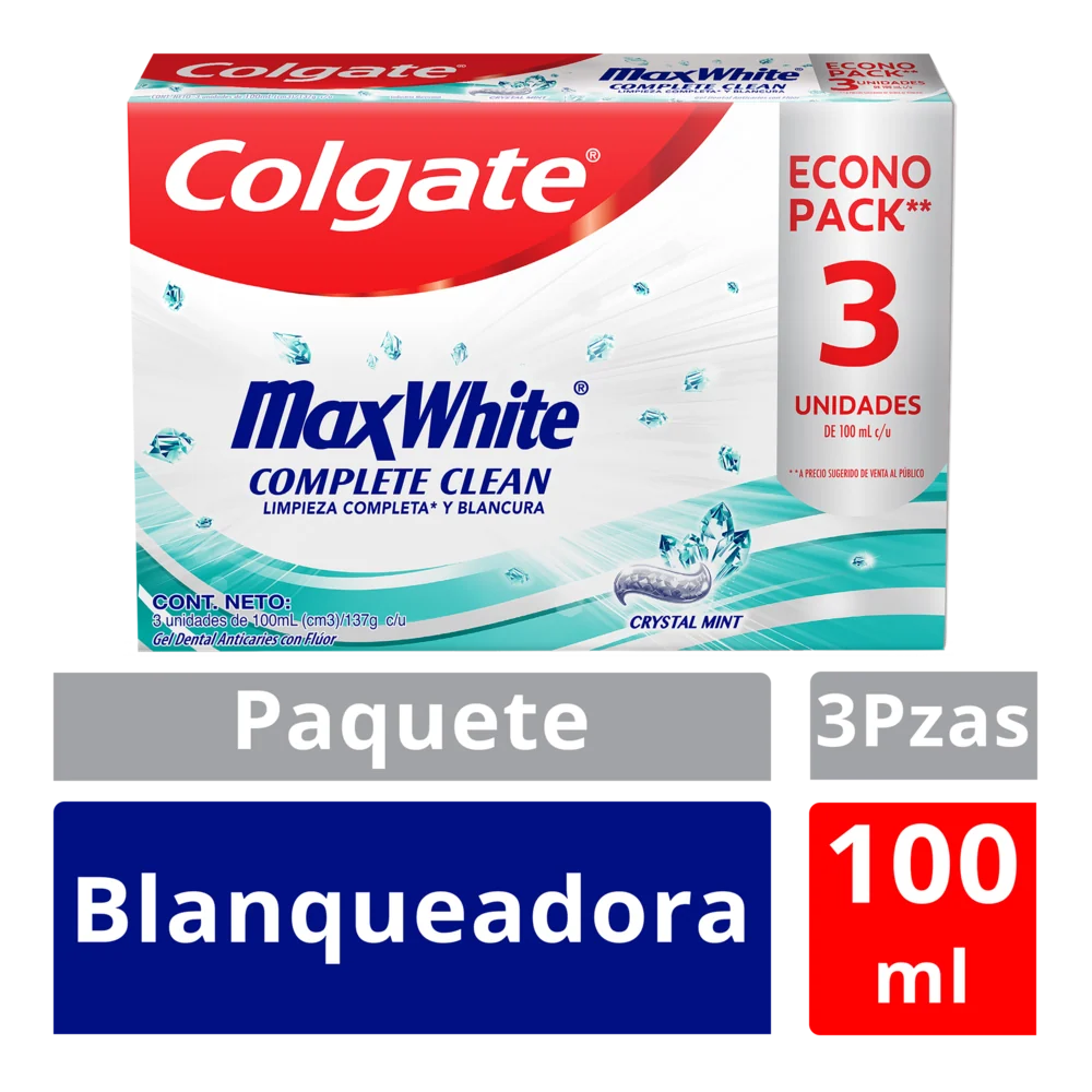 CREMA COLGATE 3U 100ML MAXWHITE COMPLETE CLEAN
