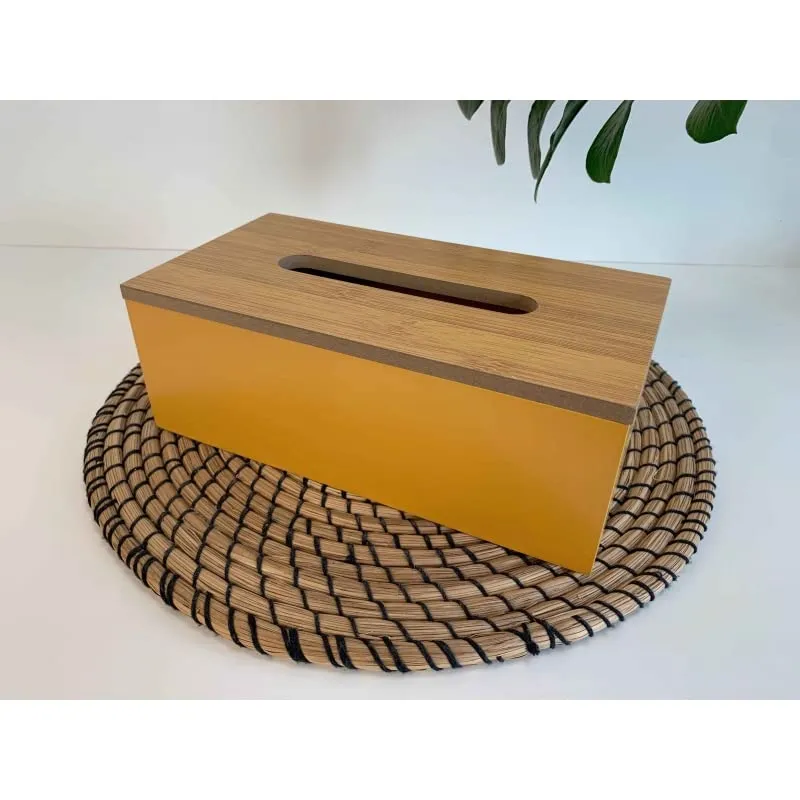 Caja Pañuelos Papel Rectangular para Multifunción la Oficina o casa baño Amarillo damdamgo