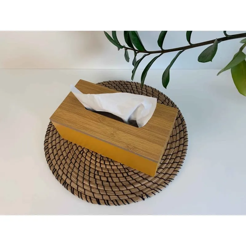 Caja Pañuelos Papel Rectangular para Multifunción la Oficina o casa baño Amarillo damdamgo