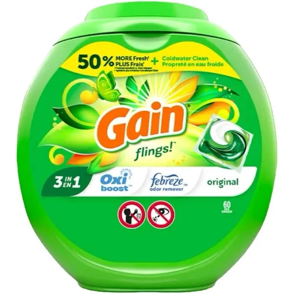 Detergente Pods en Capsulas Gain 60 Un dank
