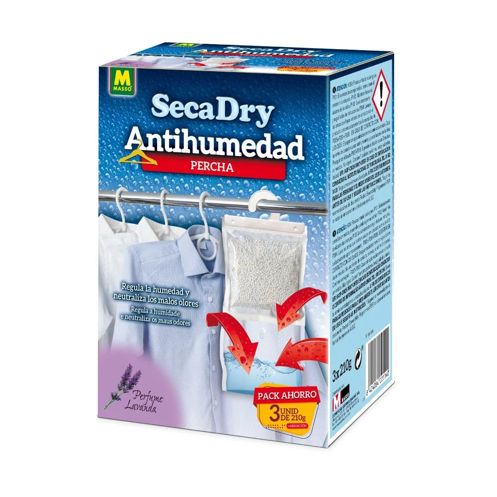 SECADRY PERCHA ANTIHUMEDAD 3 x 210 g MASSÓ