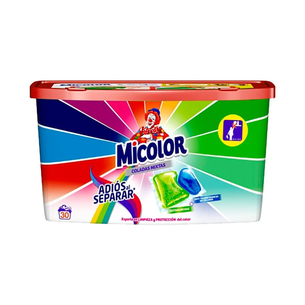 DETERGENTE CÁPSULAS ADIÓS AL SEPARAR 30 DOSIS MICOLOR