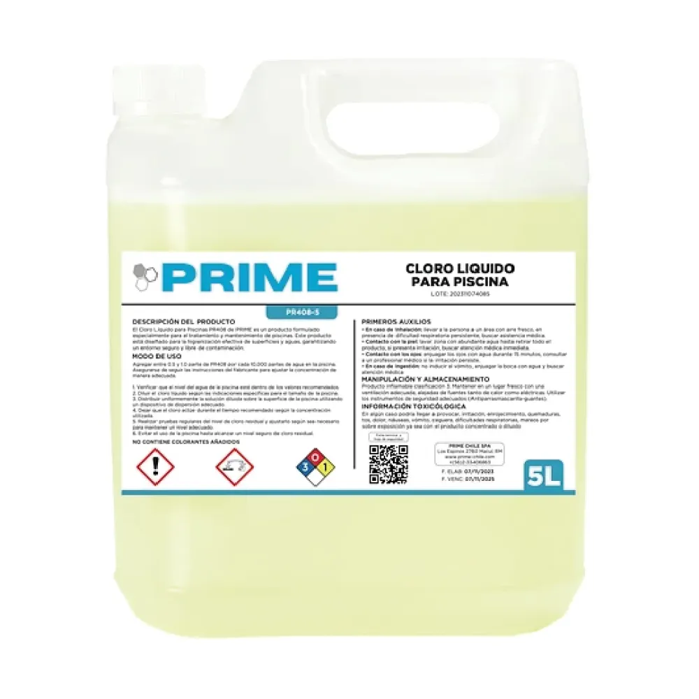 Cloro Para Piscina 5 lt Prime