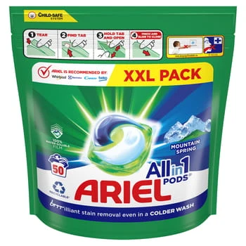 Cápsulas de lavado Ariel Allin1 Mountain Spring 50 uds. Procter & Gamble