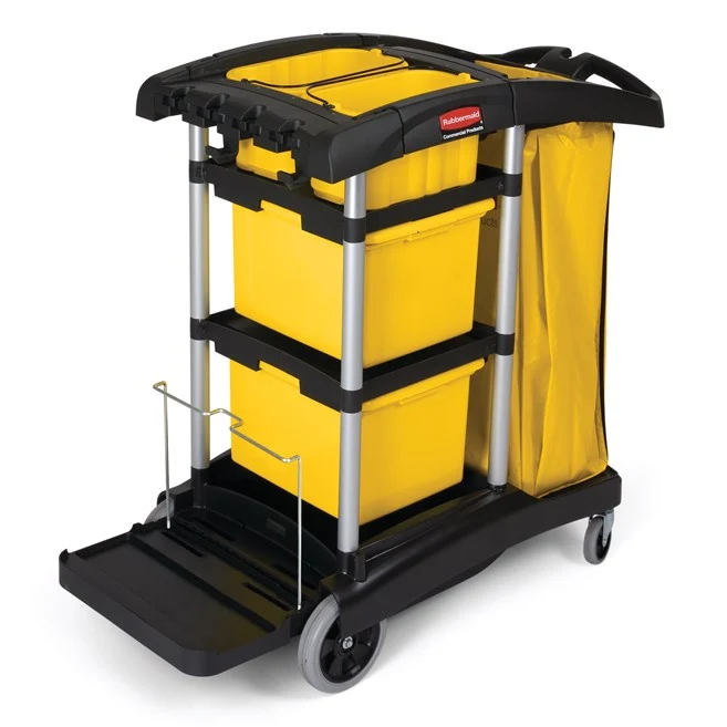 CARRO DE LIMPIEZA DE ALTA CAPACIDAD CON COMPARTIMENTOS NEGRO Rubbermaid Commercial Products