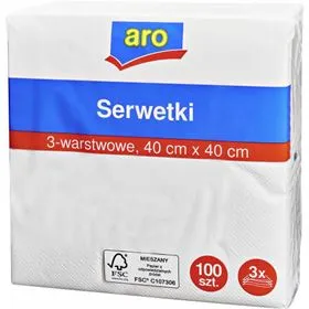 SERVILLETAS ARO DE 3 CAPAS BLANCAS 40 CM X 40 CM 100 PIEZAS