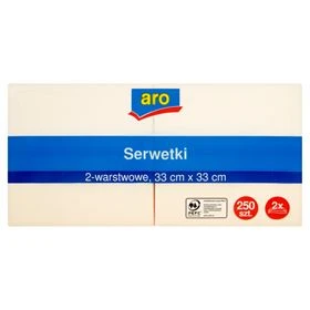 SERVILLETAS DE CREMA DE 2 CAPAS ARO 33 X 33 CM 250 UN