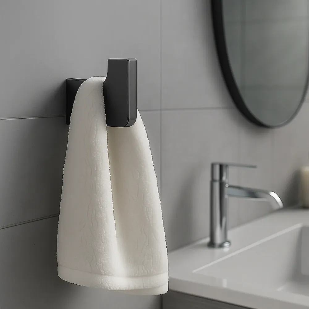 Percha Para Baño Negro Mate Tecnobath