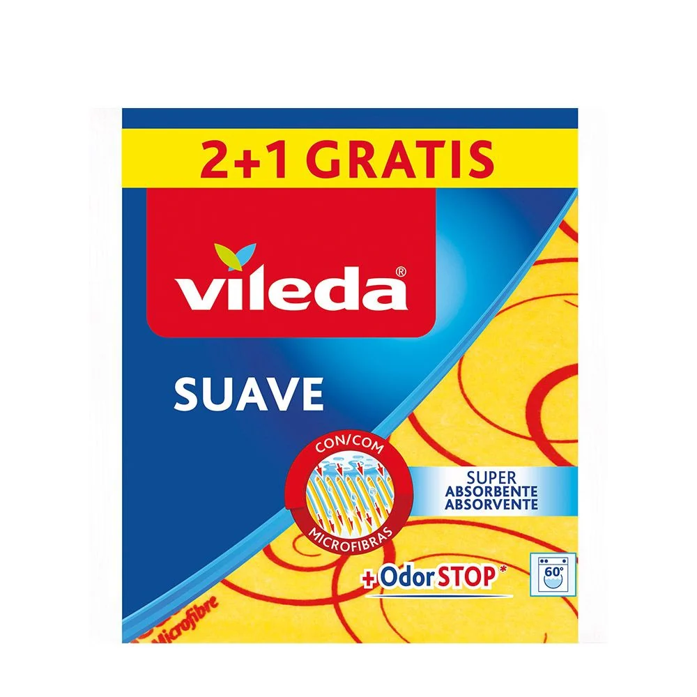 BAYETA AMARILLA SUAVE 2+1 30% MICROFIBRA VILEDA