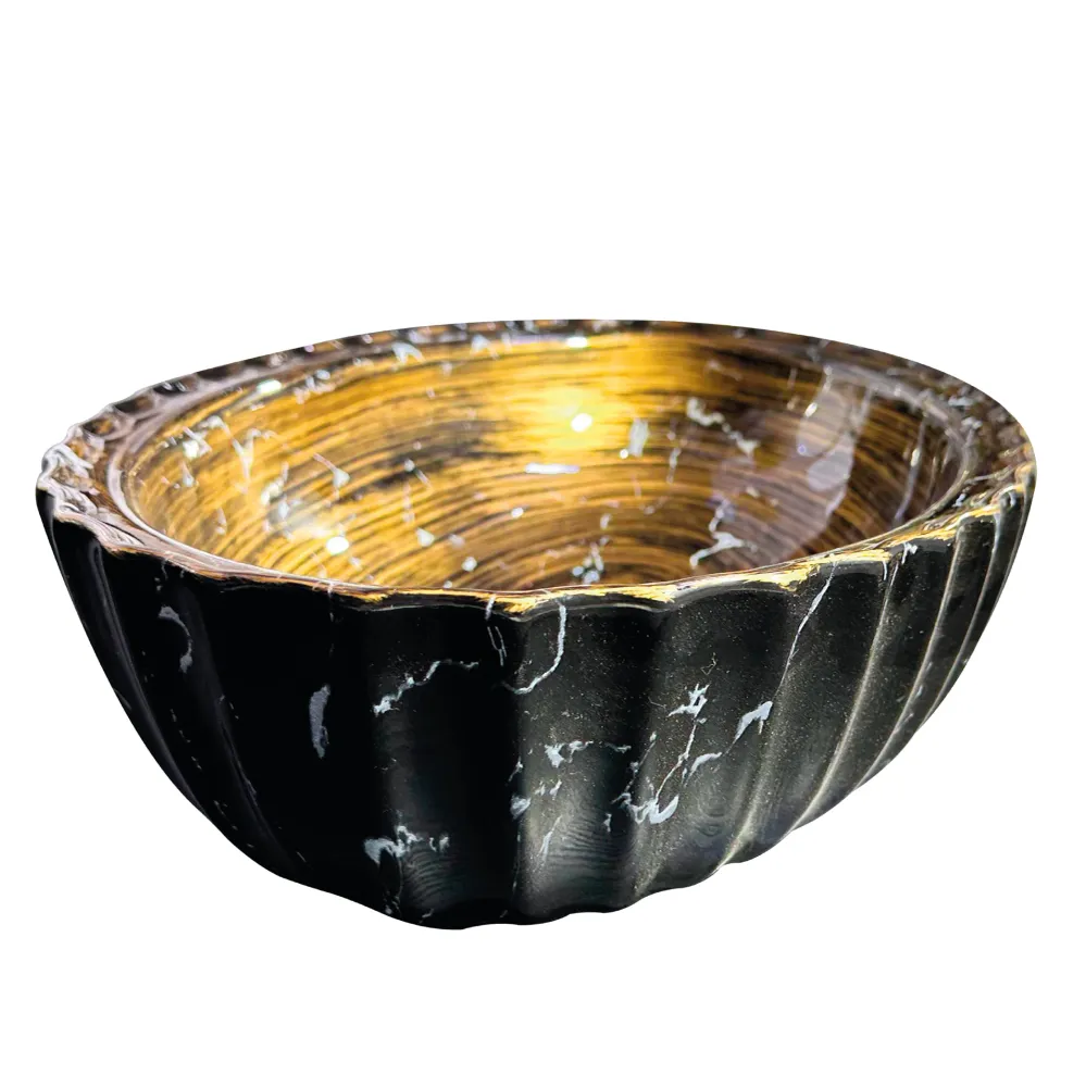Antimanchas Lavadero ovalado negro con dorado - BSB2729