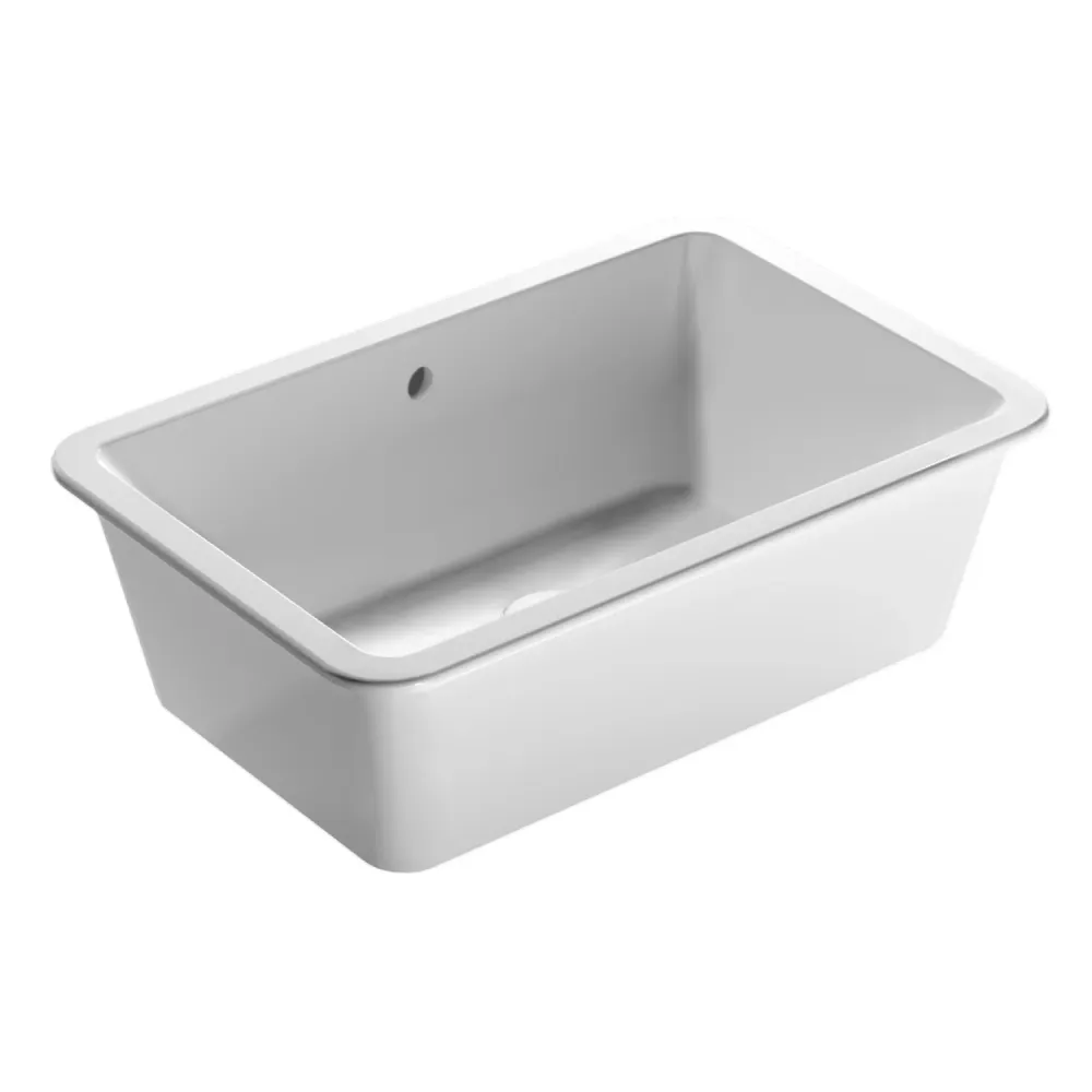 Lavabo bajo encimera rectangular Globo modelo Cortona 60x40x19H cm - Blanco reluciente con Dosificador