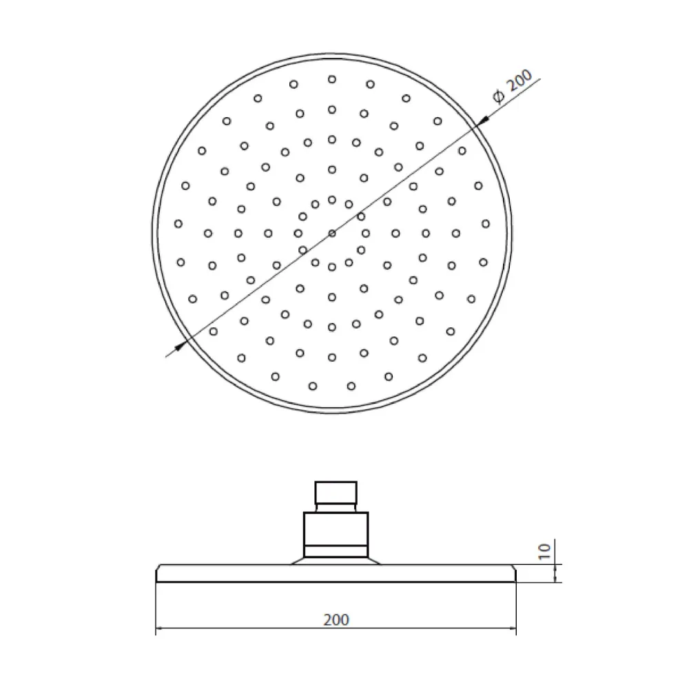 Plato Ducha Circular de 20 cm Negro Biodegradable